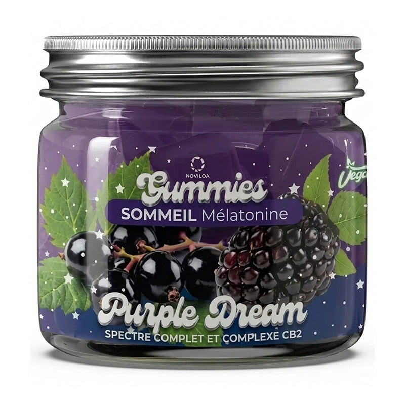 Gummies Sommeil Complexe CB2 & Mélatonine Cassis & Mûre - Novaloa - Le Sport Discount pas cher