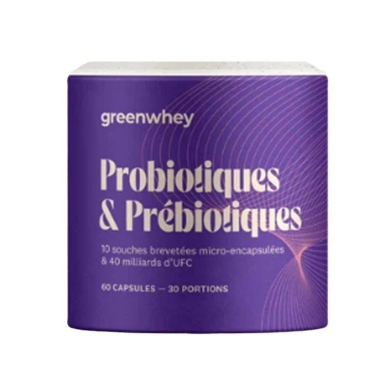 Probiotiques & Prébiotiques 60 gélules - Greenwhey - Le Sport Discount pas cher