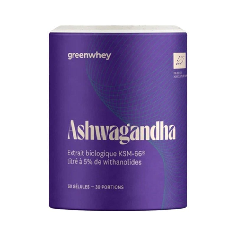 Ashwagandha Bio KSM-66® 60 gélules - Greenwhey - Le Sport Discount pas cher