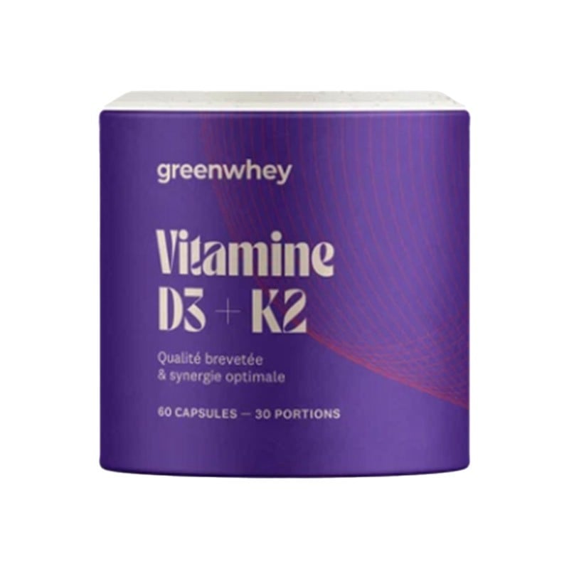 Vitamines D3 + K2-MK7 60 capsules - Greenwhey - Le Sport Discount pas cher