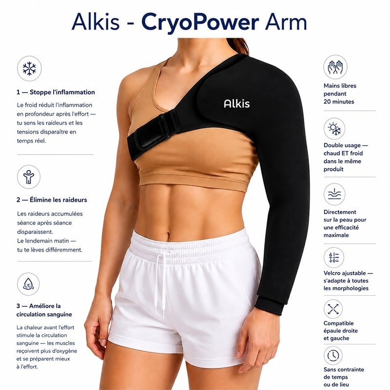 Manchon de Bras complet chaud froid CryoPower Arm - Alkis - Le Sport Discount pas cher
