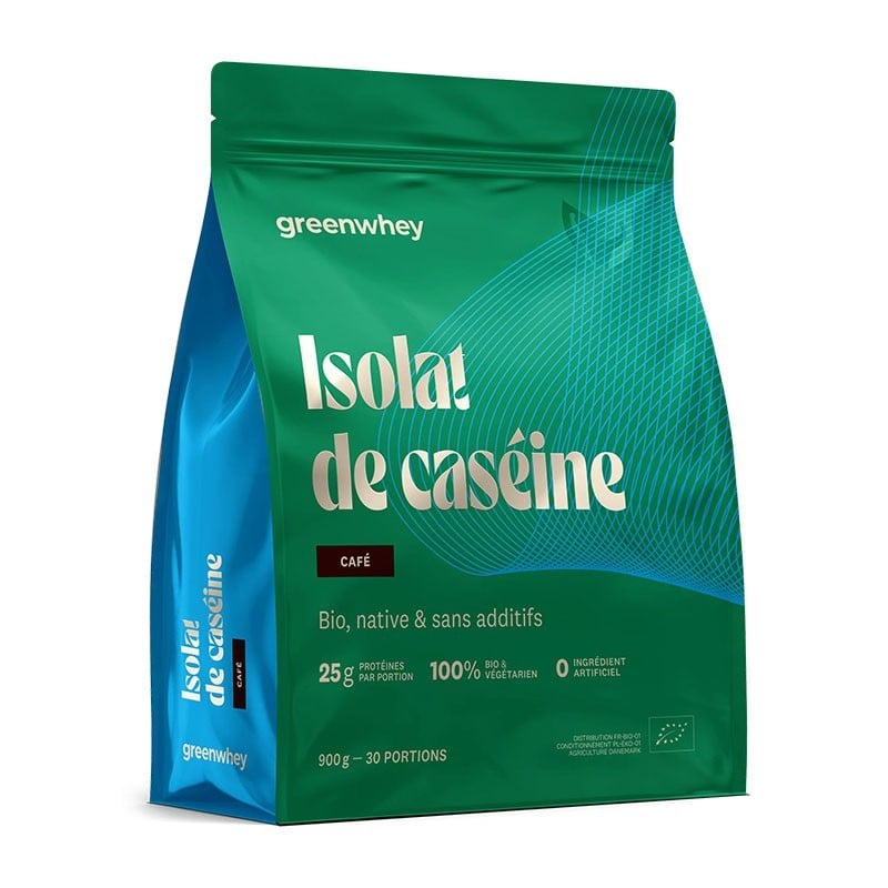 Isolat de Caséine Micellaire Native Bio 900 g - Greenwhey - Le Sport Discount pas cher