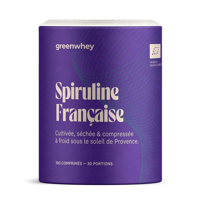 Spiruline Bio Française 180 comprimés - Greenwhey - Le Sport Discount pas cher