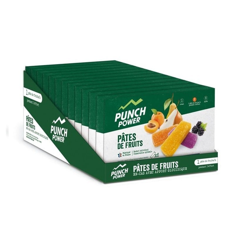 Pâtes de fruits énergétiques Multifruits - Pack 12 x 6 - Punch Power - Le Sport Discount pas cher