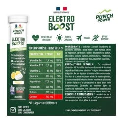 ElectroBoost Électrolytes Citron Caféine 20 comprimés - Punch Power - Le Sport Discount pas cher