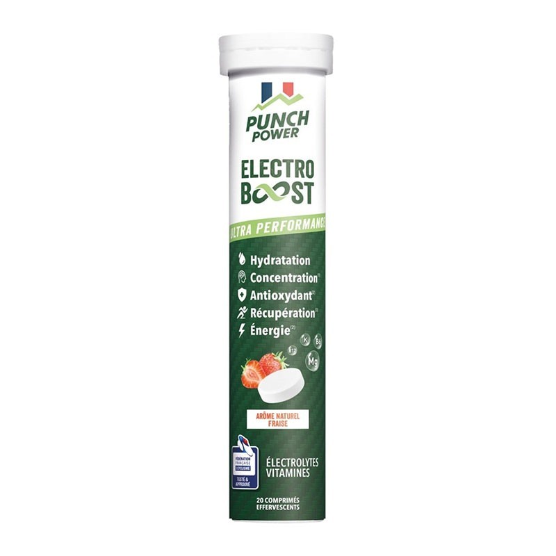 ElectroBoost Électrolytes effervescents 20 comprimés - Punch Power - Le Sport Discount pas cher