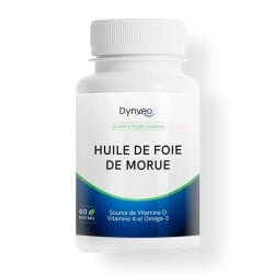 Huile de foie de morue pure 60 capsules - Dynveo - Le Sport Discount pas cher