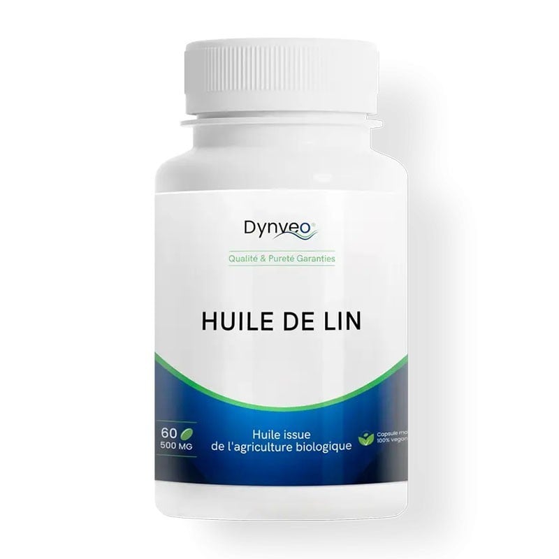 Huile de lin Bio 500 mg 60 capsules - Dynveo - Le Sport Discount pas cher